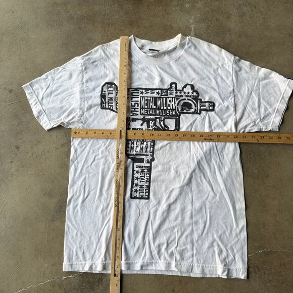 VTG 90S Y2K METAL MULISHA GUN UZI T-SHIRT GRUNG SKATE EMO PUNK MENS LARGE - Picture 6 of 6